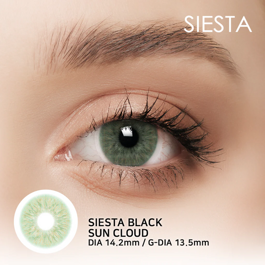 Lente de contacto colorida SunCloud da V. Color Lenses — Mel esbatido sob um véu claro, como sol filtrado por nuvens.