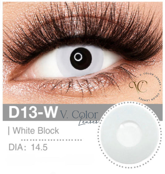 Lente de Contato Colorida - D13-W White block