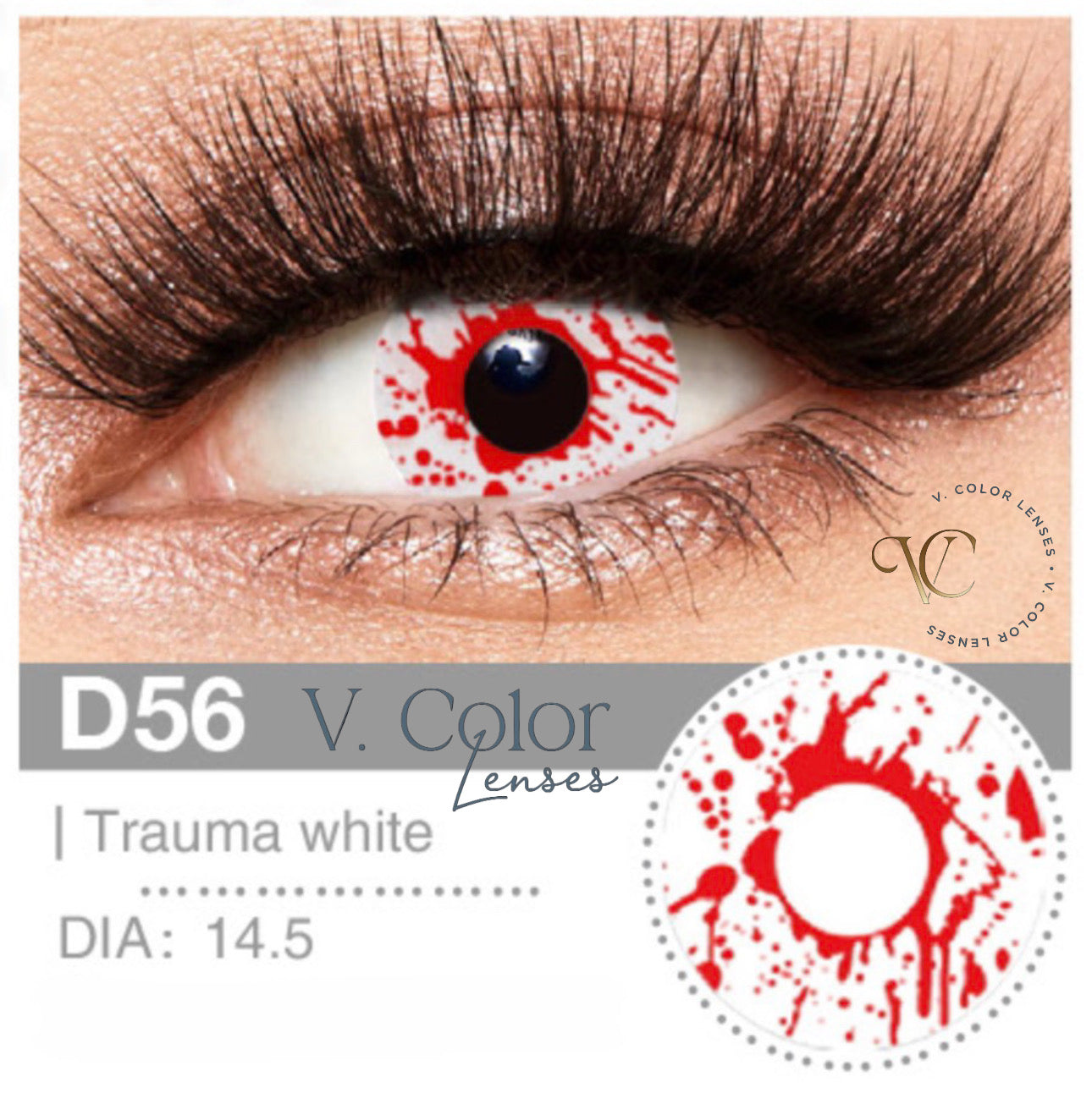 Lente de Contato Colorida - D56 Trauma White
