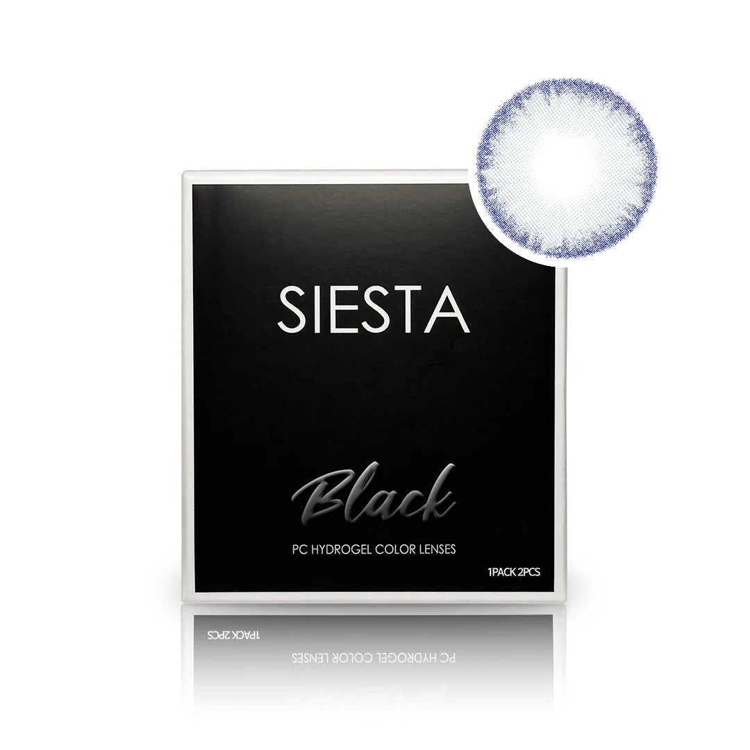 Lente de contacto colorida Romance Blue da V. Color Lenses — Azul suave e leitoso, com um halo delicado que suaviza o contorno da íris. (vista adicional 5)