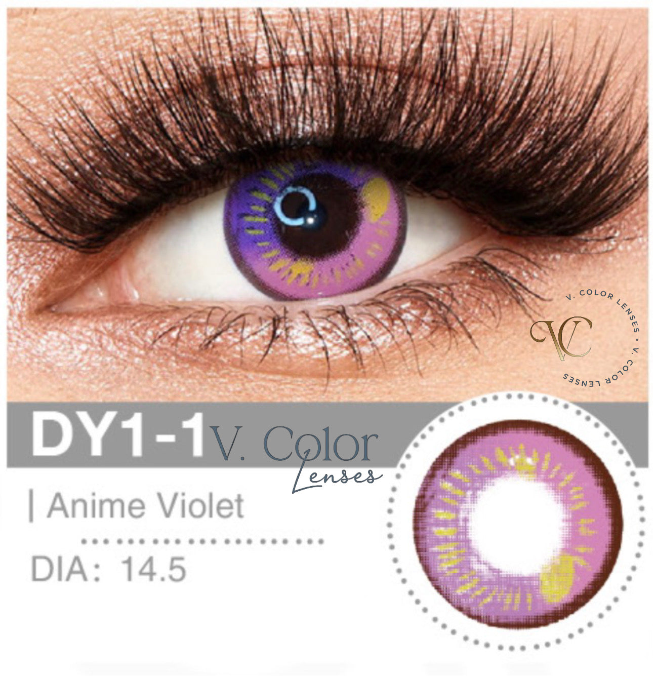 Lente de Contato Colorida - DY1-1 Anime violet