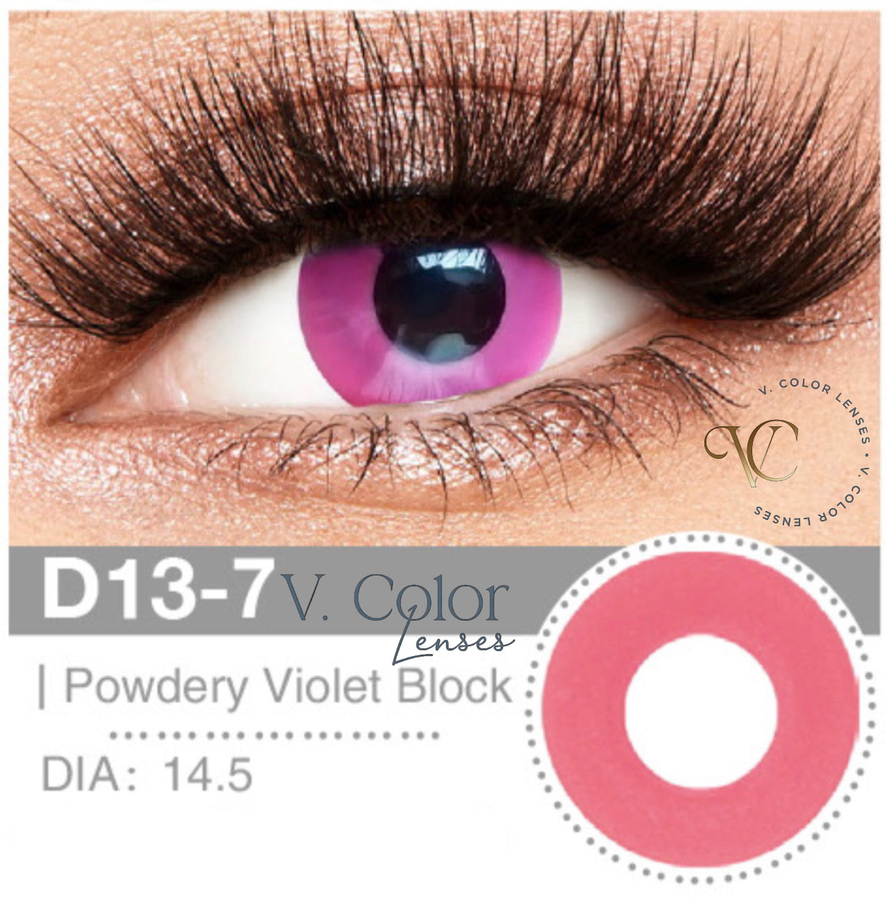 Lente de Contato Colorida - D13-7 Powdery Violet Black
