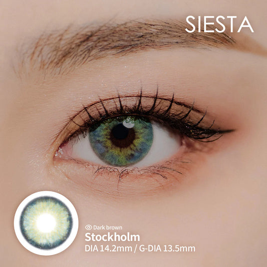 Lente de contacto colorida Stockholm da V. Color Lenses — Cinzento-azulado de inspiração nórdica, claro e frio.